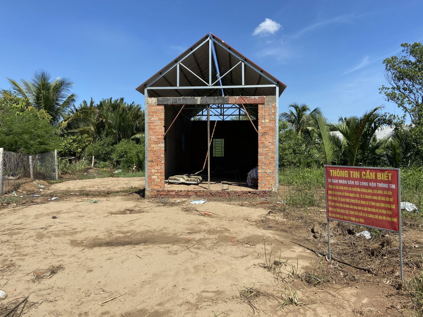 Công trình nhà ở xây dựng trái phép của hộ gia đình ông Lê Thanh Vương