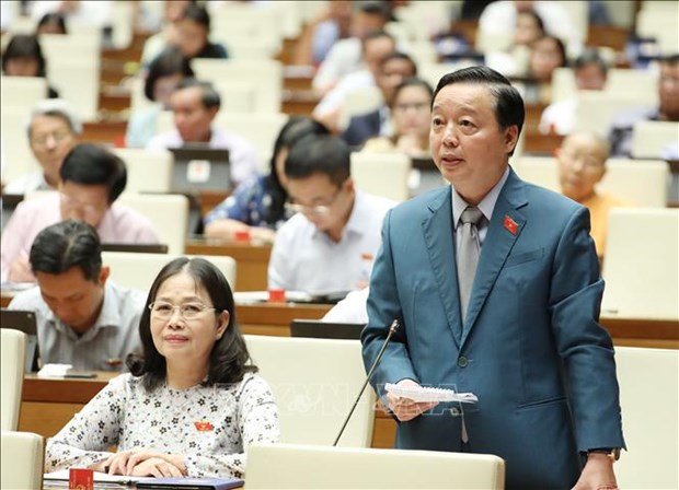 Minister calls for international cooperation in Mekong Delta water issues Minister of Natural Resources and Environment Tran Hong Ha speaks at the ninth session of the 14th National Assembly (Photo: VNA) He made the call at the ninth session of the 14th National Assembly.