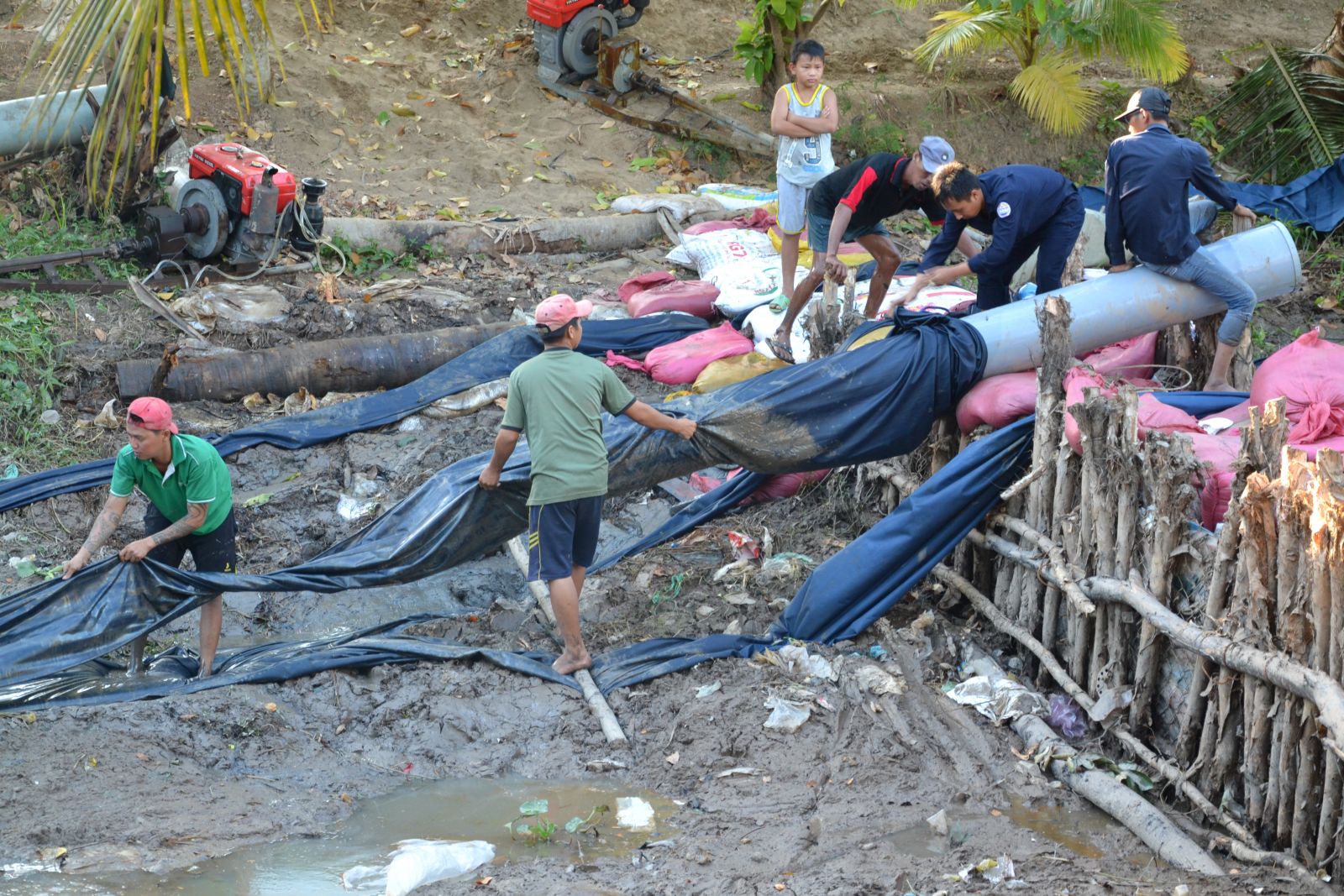 Many canals dry up in the dry season