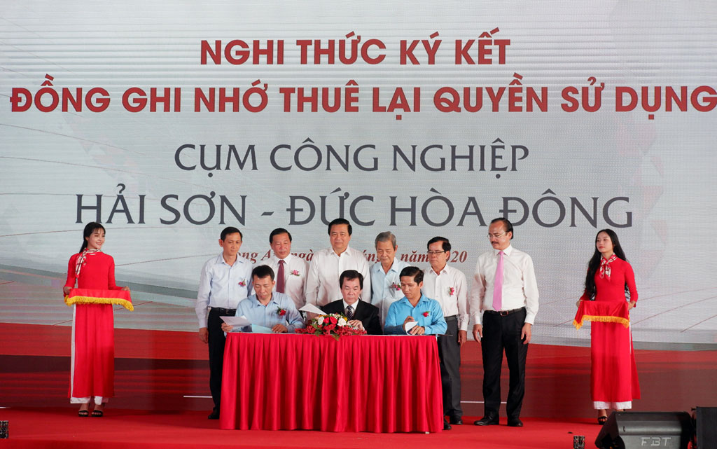 Hai Son - Duc Hoa Dong Industrial Complex commenced Signing memorandum of land sublease between Hai Son Co., Ltd. and the secondary investors