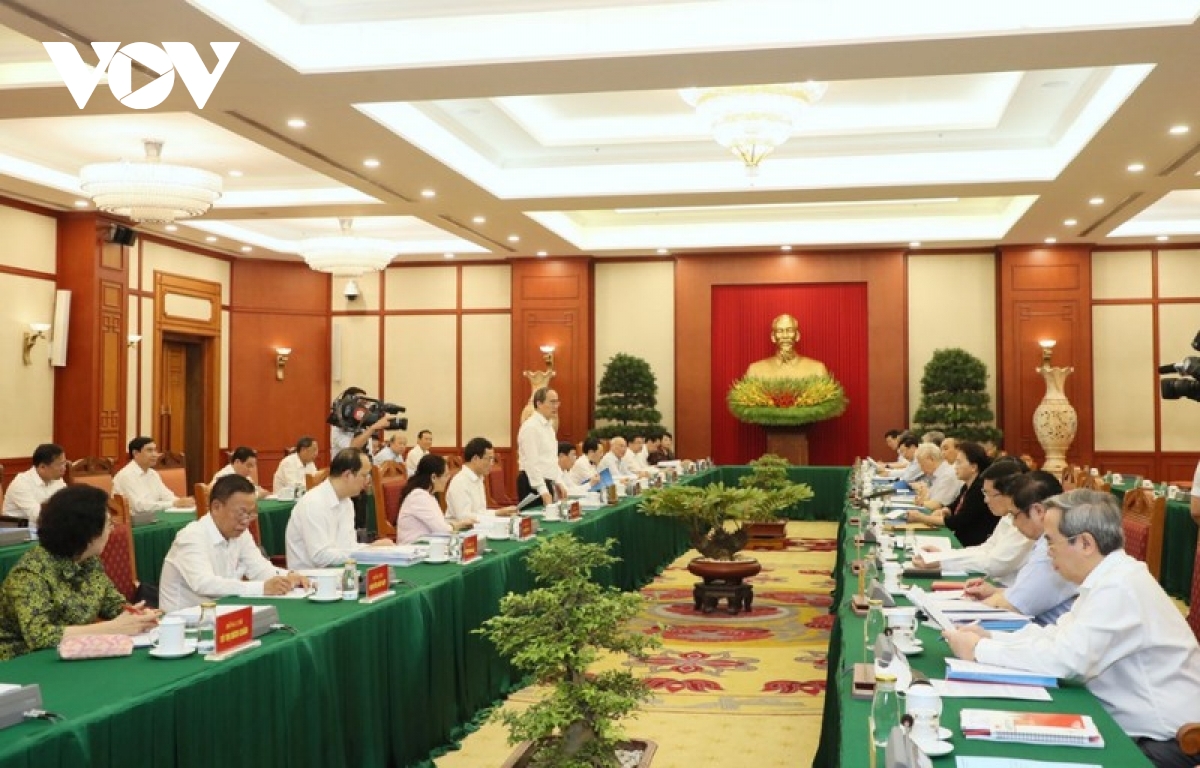Tổng Bí thư, Chủ tịch nước Nguyễn Phú Trọng chủ trì buổi làm việc của Bộ Chính trị với Ban Thường vụ Thành uỷ Thành phố Hồ Chí Minh ngày 3/9.