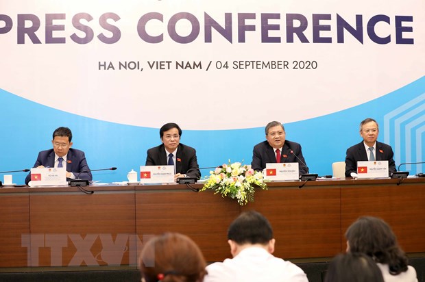 AIPA 41: Nỗ lực vì Cộng đồng ASEAN gắn kết và chủ động thích ứng Ban Tổ chức Đại hội đồng AIPA 41 tại buổi họp báo. (Ảnh: Văn Điệp/TTXVN)