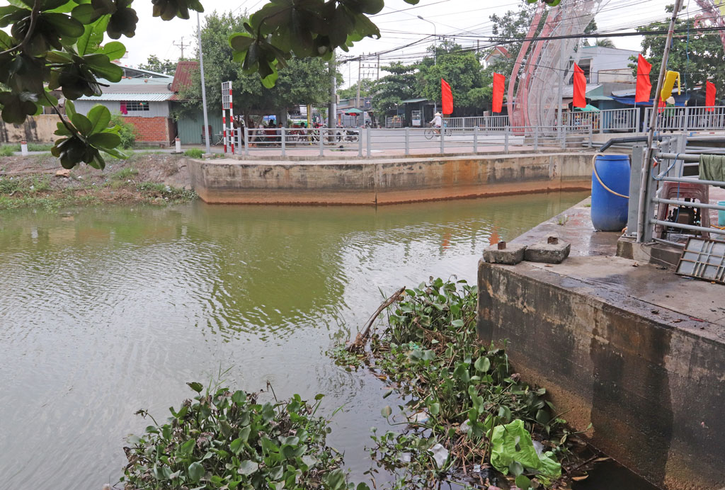 Công trình thủy lợi Cống Cầu Chùa, thị trấn Cấn Đước - nơi xảy ra trường hợp tử vong