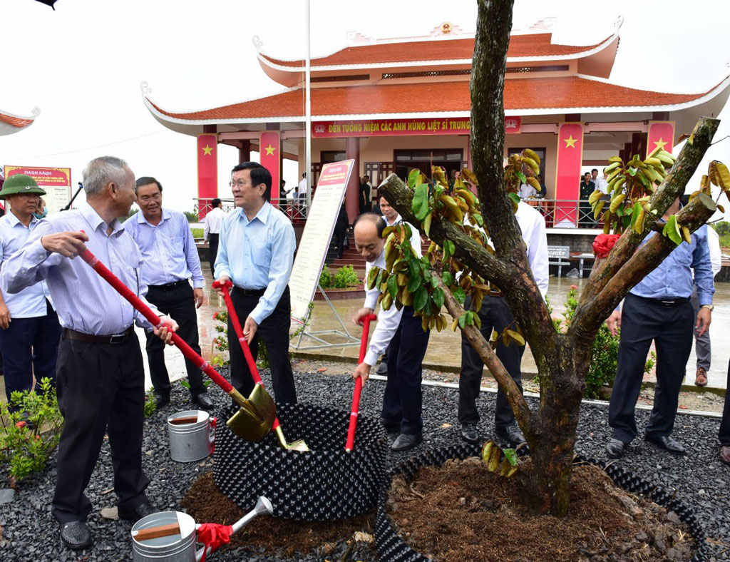 Souvenir trees are planted at the Memorial