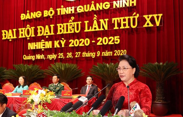 Top legislator attends Quang Ninh Party organisation’s congress Politburo member and National Assembly Chairwoman Nguyen Thi Kim Ngan (Source: VNA)