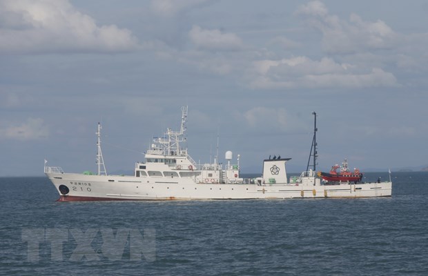 Tàu tuần tra ngư nghiệp của Hàn Quốc thả neo tại biển Hoàng Hải. (Ảnh: Yonhap/TTXVN)