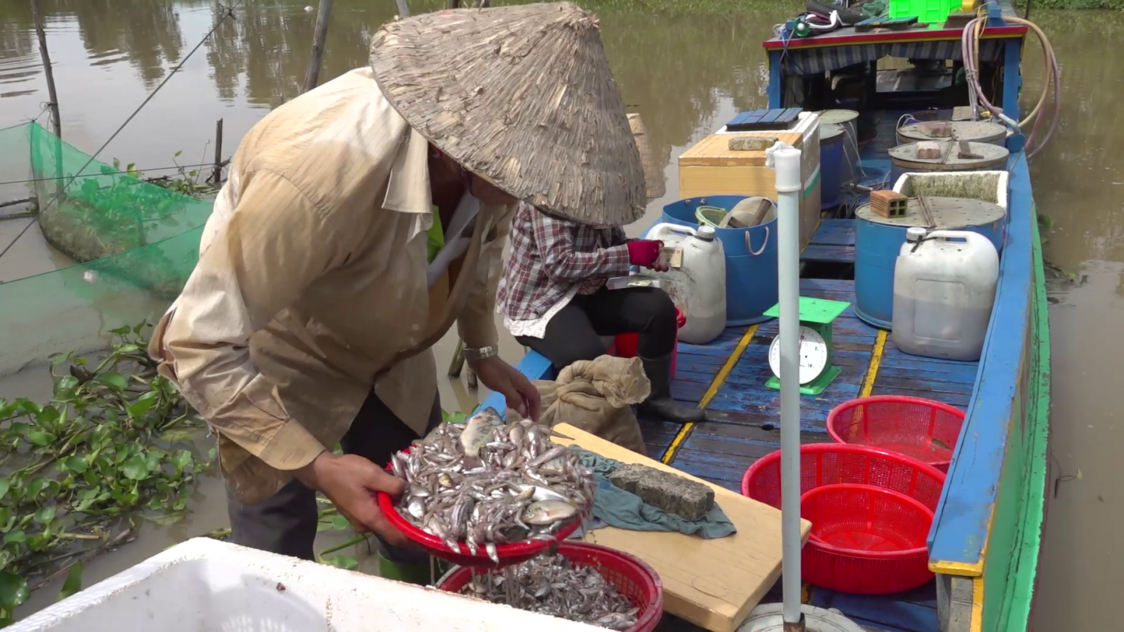 Mưu sinh bằng nghề đánh bắt cá mang lại thu nhập ổn định cho nhiều gia đình trong mùa lũ
