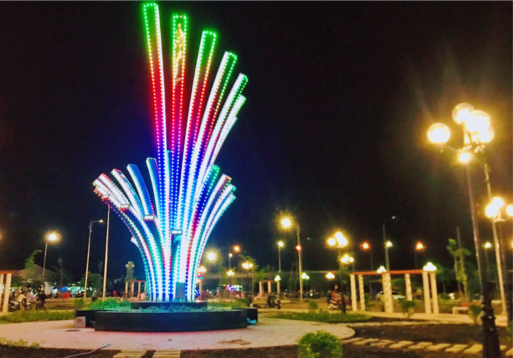Sparkling street at night