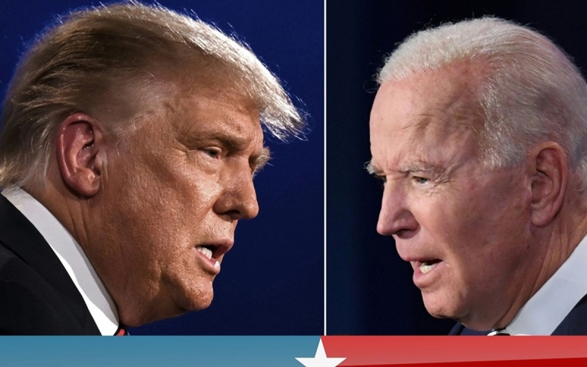 Ông Trump (trái) và ông Biden (Ảnh: Sky News).