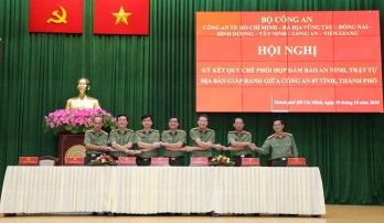 Ký kết quy chế phối hợp đảm bảo ANTT địa bàn giáp ranh giữa 7 tỉnh, thành