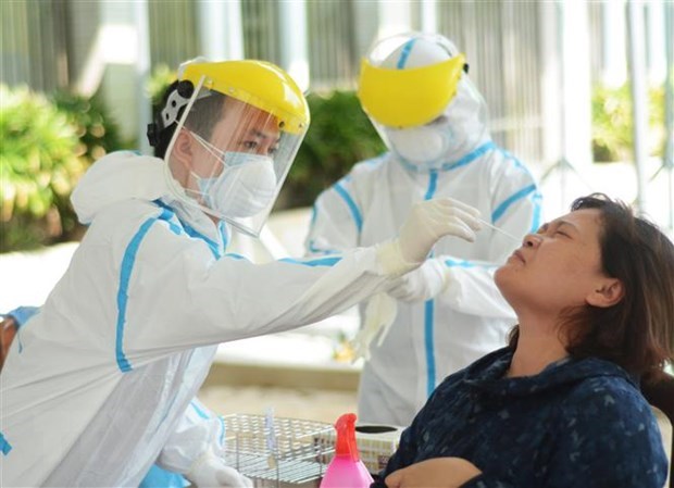Không có ca mắc mới, Việt Nam điều trị khỏi cho 1.065 ca bệnh COVID-19 Nhân viên y tế lấy mẫu xét nghiệm COVID-19. (Ảnh: Văn Dũng/TTXVN)