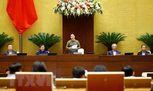 Chủ tịch Quốc hội Nguyễn Thị Kim Ngân phát biểu kết luận Phiên chất vấn. (Ảnh: Doãn Tấn/TTXVN)