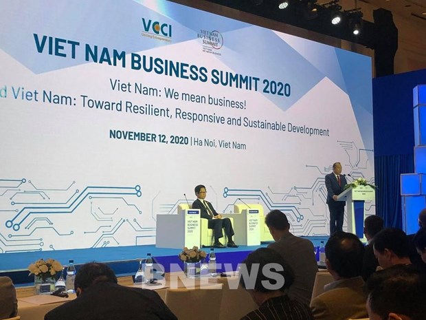 Business Summit highlights significance of digitalisation amidst pandemic At the Vietnam Business Summit 2020 (Photo: VNA)