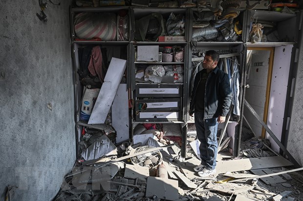 Nhà cửa bị phá hủy sau loạt vụ nổ tại Khair Khana, phía tây bắc thủ đô Kabul, Afghanistan, ngày 21/11/2020. (Ảnh: AFP/TTXVN)