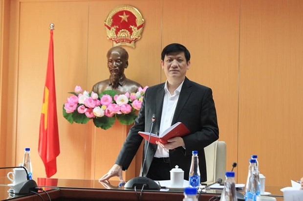 Bộ trưởng Bộ Y tế Nguyễn Thanh Long phát biểu tại hội nghị. (Ảnh: PV/Vietnam+)