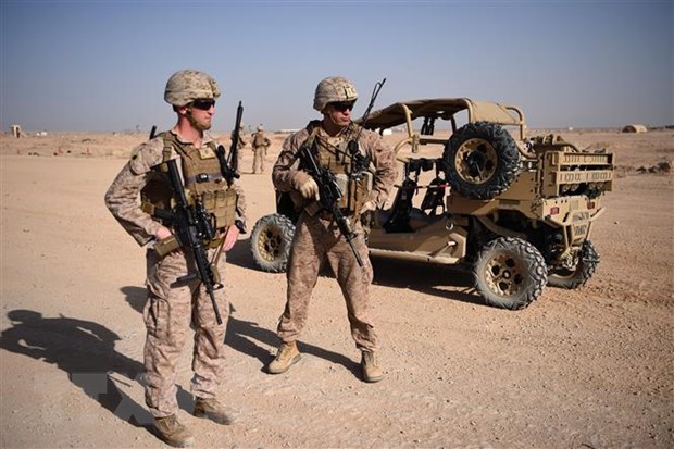 Binh sỹ Mỹ tham gia huấn luyện cho lực lượng quân đội quốc gia Afghanistan tại Lashkar Gah, tỉnh Helmand (Afghanistan). (Ảnh: AFP/TTXVN)