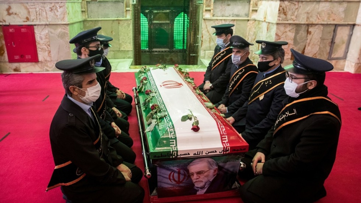 Tang lễ ông Mohsen Fakhrizadeh ngày 30/11/2020. Ảnh: Reuters/WANA