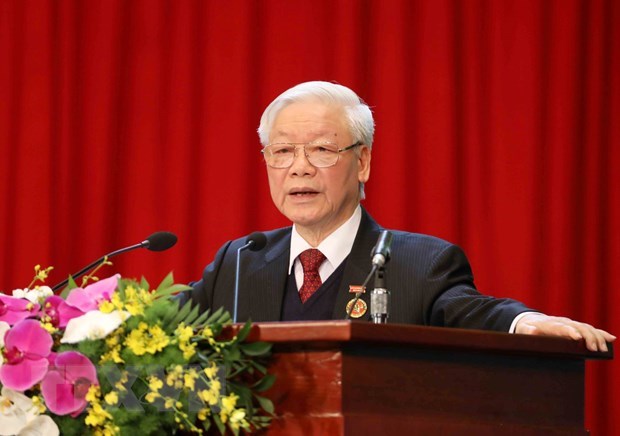 Patriotic emulation movement greatly contributes to country’s successes: Top leader Party General Secretary and State President Nguyen Phu Trong addresses the congress (Photo: VNA)