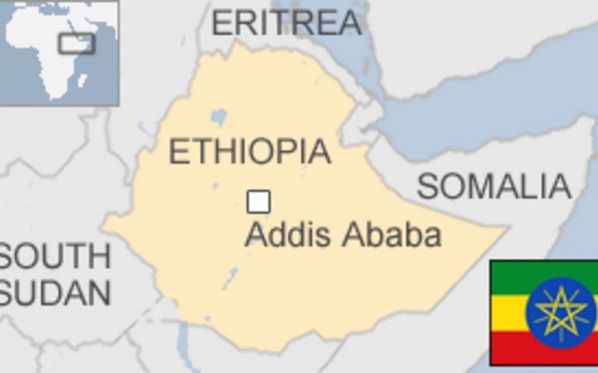 Vị trí Ethiopia trên bản đồ. Đồ họa: BBC.