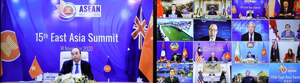 The 15th East Asia Summit was held in online format (Photo: VNA)