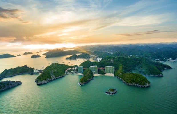 An aerial view of Wyndham Grand Flamingo Cat Ba Resort, which hosts the event. The resort is located in Cát Bà Archipelago, in the south of Ha Long Bay, offshore of Hai Phong city. (Photo courtesy of Flamingo Holding Group)