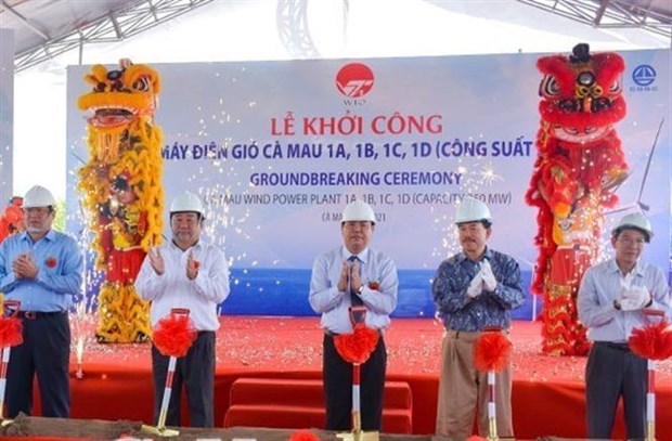 Construction on wind power project begins in Ca Mau At the groundbreaking ceremony of the project (Photo: VNA)