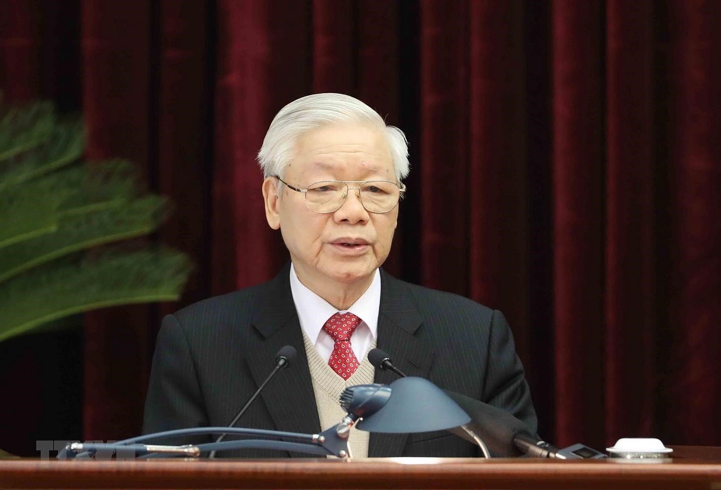 Bí thư, Chủ tịch nước Nguyễn Phú Trọng phát biểu khai mạc Hội nghị. (Ảnh: Phương Hoa/TTXVN)