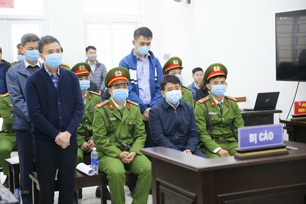 Top 10 outstanding events in Vietnam in 2020 Defendants charged with "appropriating confidential state documents" relating to the case at the Nhat Cuong company at the first-instance trial in December (Photo: VNA)