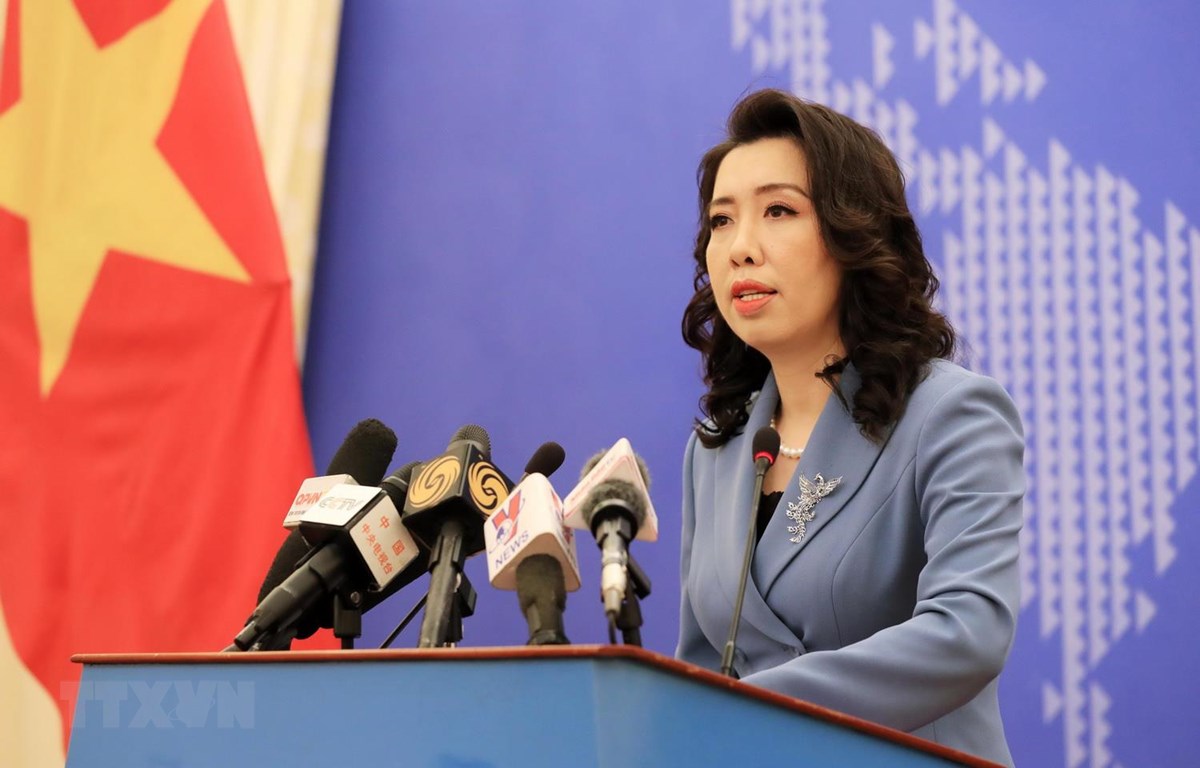 Người phát ngôn Bộ Ngoại giao Lê Thị Thu Hằng thông báo một số hoạt động đối ngoại của Việt Nam trong tháng Ba. (Ảnh: TTXVN)