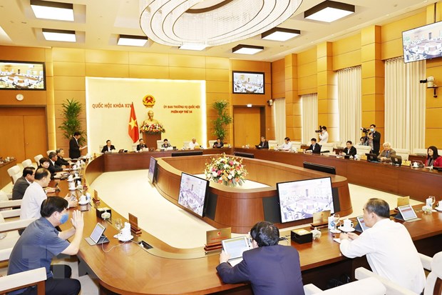 Trình Quốc hội kiện toàn nhân sự cấp cao của Nhà nước ở Kỳ họp thứ 11 Quang cảnh phiên họp của Ủy ban Thường vụ Quốc hội. (Ảnh: Trọng Đức/TTXVN)