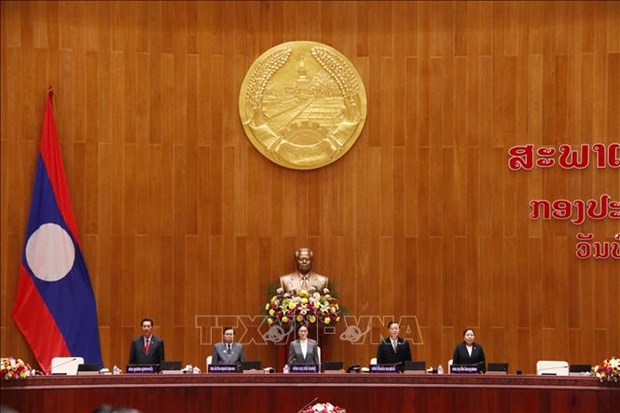 Laos’ ninth National Assembly holds first session At the event (Photo: VNA)