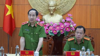 Đoàn Kiểm tra Bộ Tư lệnh Cảnh sát cơ động đến làm việc với Công an tỉnh Long An