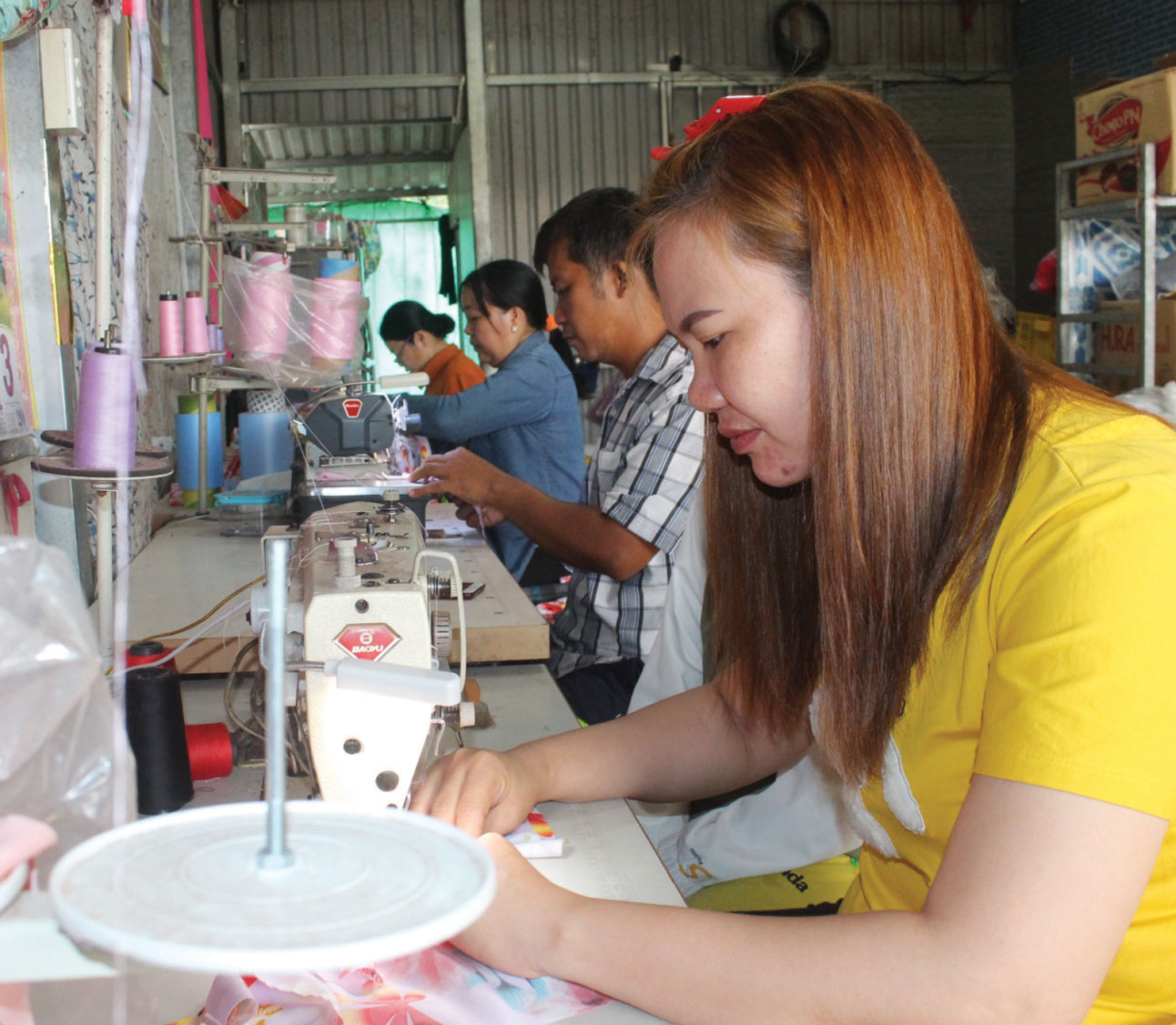 Mô hình khởi nghiệp của chị Lê Thị Bình giúp nhiều chị em có thêm thu nhập, ổn định cuộc sống