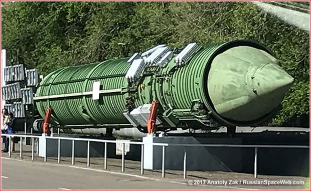 Tên lửa đạn đạo liên lục địa MR-UR-100 được sử dụng để mang đầu đạn Avangard lên quỹ đạo. (Nguồn: RussianSpaceWeb)
