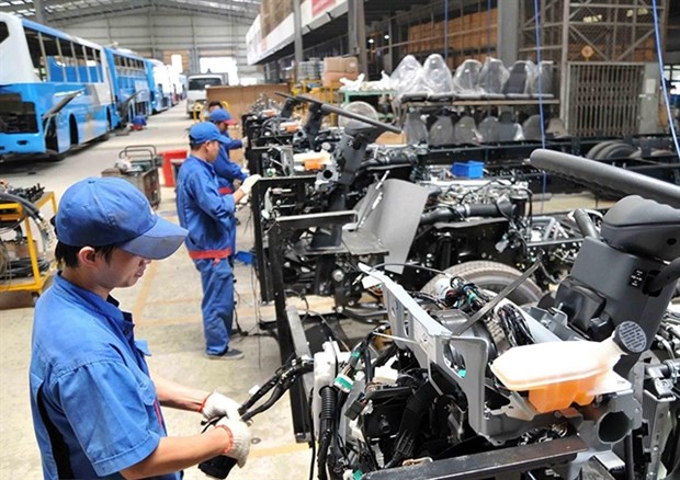 Stable supporting industries crucial to local manufacturing Assembling cars at Saigon Transportation Mechanical Corporation (Samco). (Photo: VNA)