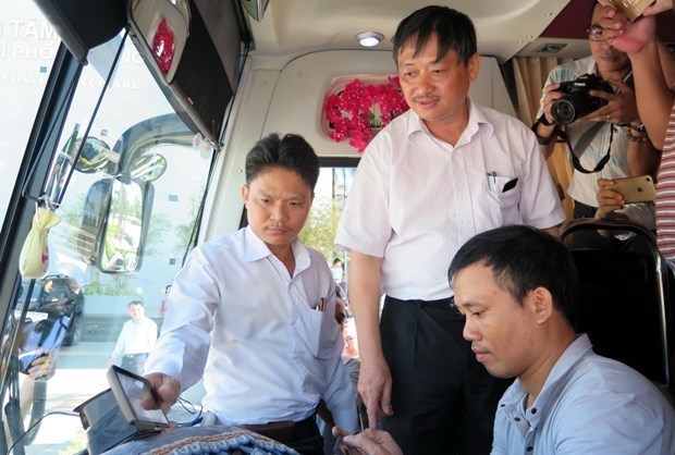 A surveillance camera is installed in a coach (Photo: VNA)