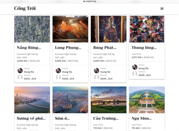 The "Cong Troi” (Sky Gate) project offers artworks by Vietnamese artists as NFTs (non-fungible item) at https://congtroi.org (Still photo taken from the website)