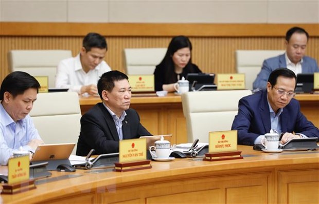 Các Bộ trưởng và thành viên Chính phủ tham dự phiên họp. (Ảnh: Dương Giang/TTXVN)