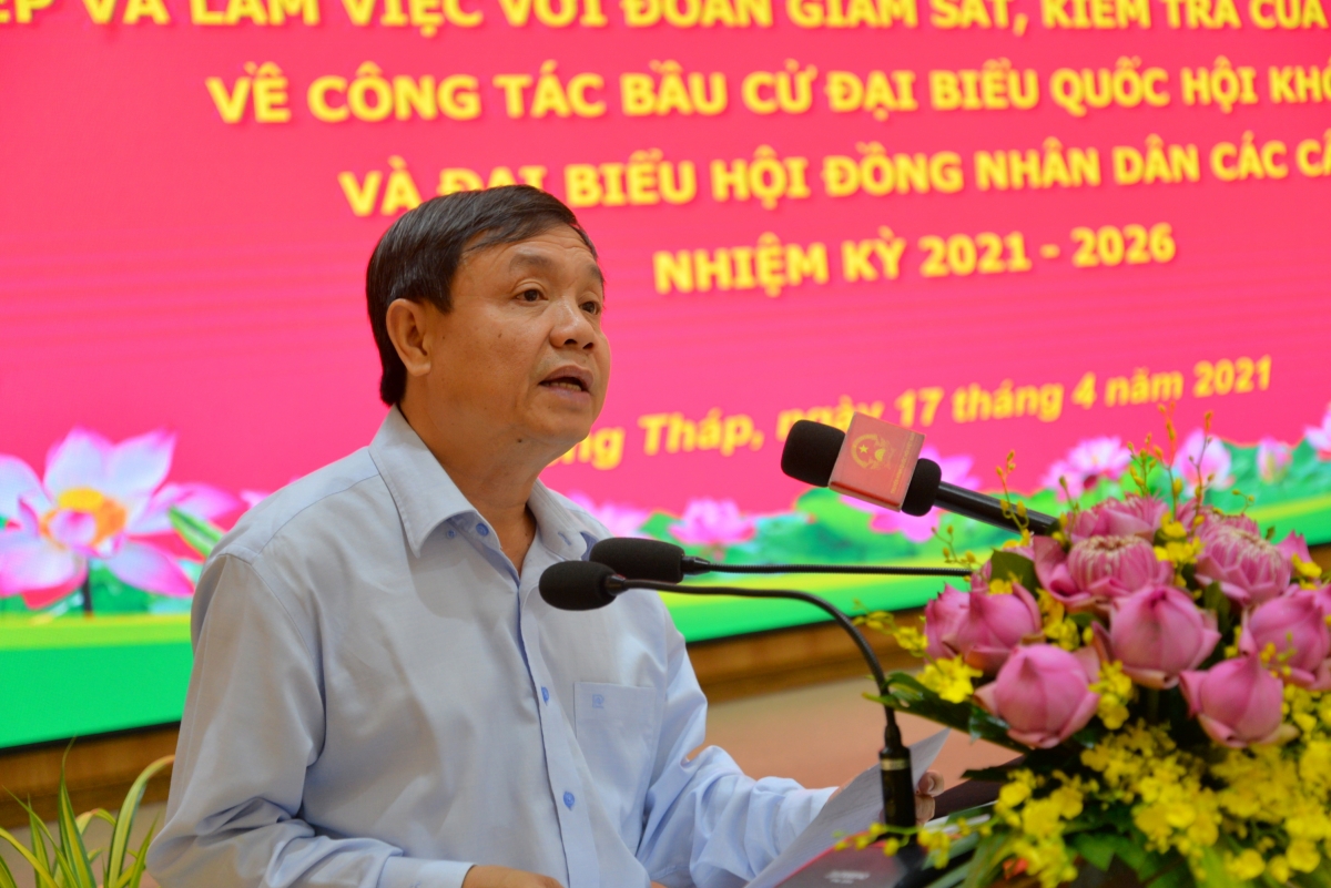Ông Phan Văn Thắng, Chủ tịch HĐND tỉnh, Chủ tịch Ủy ban bầu cử tỉnh Đồng Tháp.