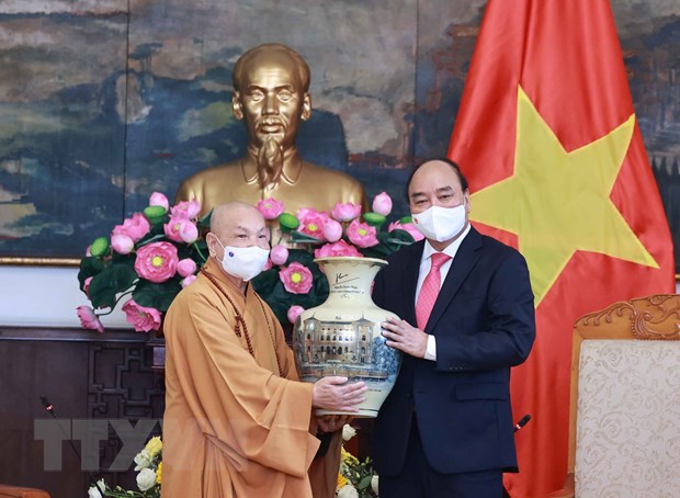 Chủ tịch nước tiếp Đoàn Lãnh đạo Giáo hội Phật giáo Việt Nam