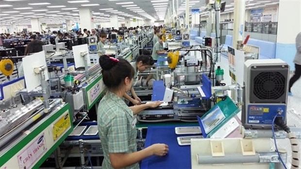 Vietnamese electronics industry still low in technology and value An assembly line of Samsung Electronics Vietnam (Photo: dantri.com.vn)