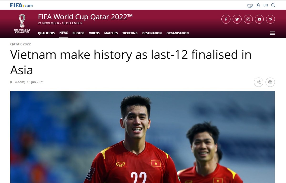 FIFA ấn tượng về đội tuyển Việt Nam với chiến tích lịch sử