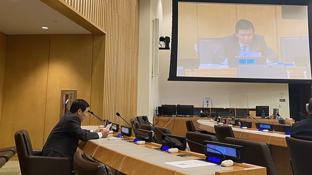 Vietnam reaffirms importance of 1982 UNCLOS Ambassador Dang Dinh Quy, Permanent Representative of Vietnam to the UN, delivers a speech at the meeting (Photo: VNA)