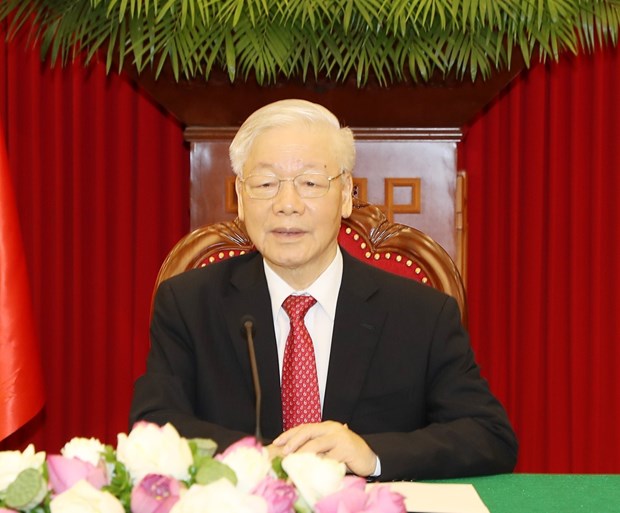 Party chief congratulates new leader of Communist Party of Greece General Secretary of the Communist Party of Vietnam Central Committee Nguyen Phu Trong. (Photo: VNA)