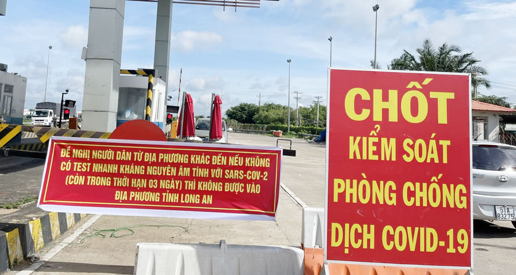 Người ngoài tỉnh vào Bến Lức phải có giấy xét nghiệm âm tính với SARS-CoV-2