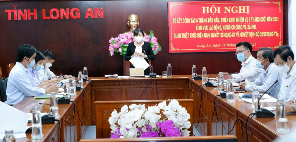 Director of Department of Labor - Invalids and Social Affairs - Nguyen Hong Mai chairs the online conference 