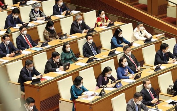 NA deputies at the first session (Photo: VNA)