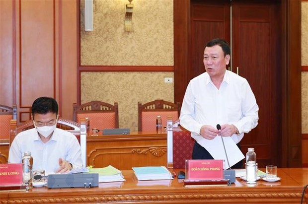 Phiên họp thứ 20 Ban Chỉ đạo Trung ương về phòng, chống tham nhũng Đồng chí Đoàn Hồng Phong, Uỷ viên Trung ương Đảng, Tổng Thanh tra Chính phủ phát biểu tại phiên họp. (Ảnh: Phương Hoa/TTXVN)