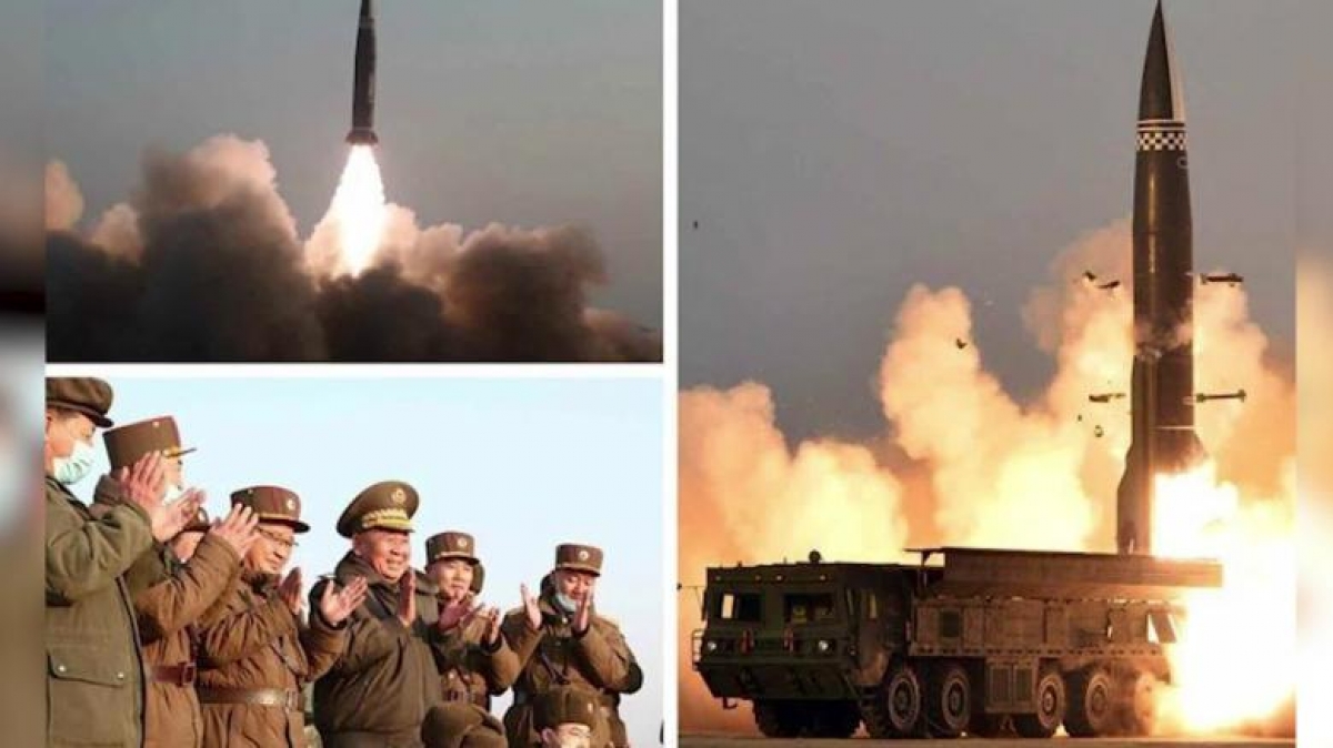 Hình ảnh từ truyền thông nhà nước Triều Tiên về vụ thử tên lửa ngày 25/3/2021. Ảnh: NBC