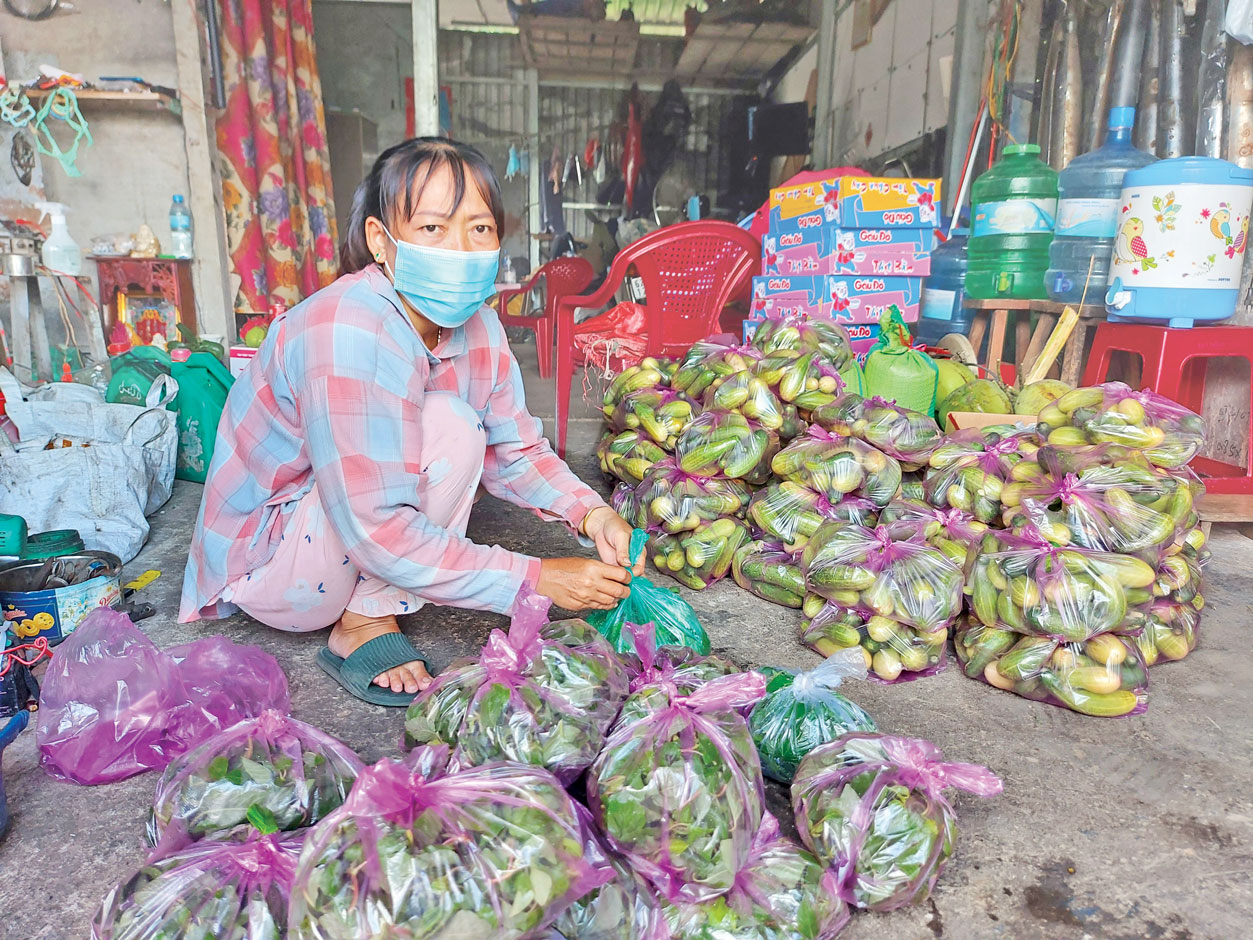 UBMTTQ Việt Nam huyện Bến Lức cùng các ngành, đoàn thể vận động được trên 12 tấn rau, củ, quả hỗ trợ các khu cách ly và khu phong tỏa trên địa bàn